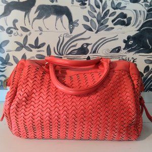 Coral Woven Handbag